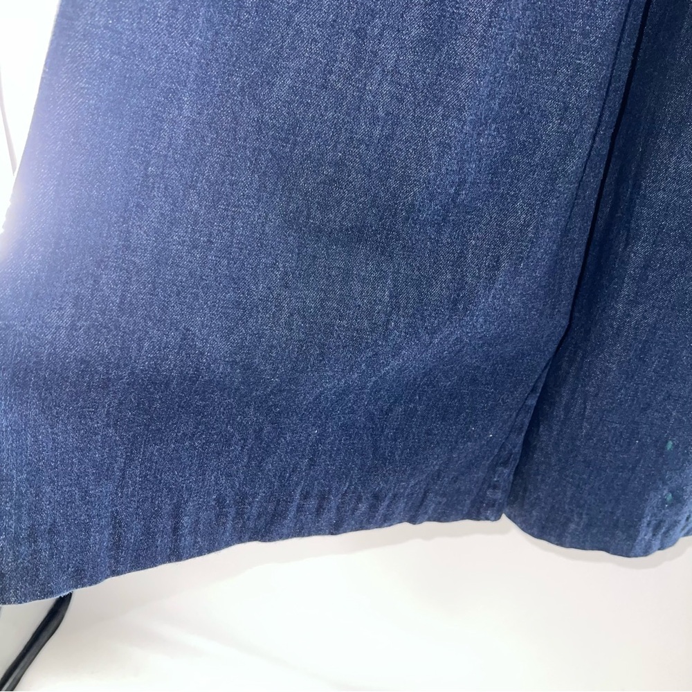 Anthropologie Maeve Denim Wide Leg Pleated Front Denim Jeans w/3 Pockets-Siz 32P - Picture 8 of 10